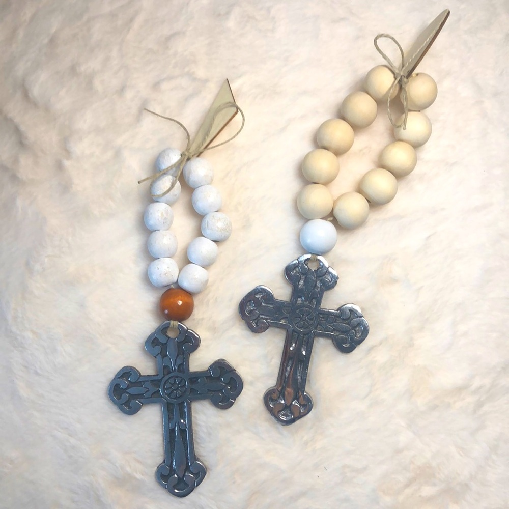 Handmade Wooden Rosary Garland.